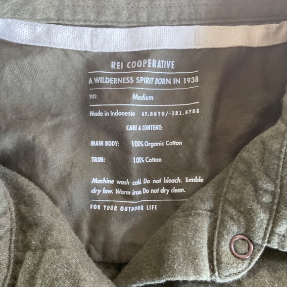 REI Cooperative Wallace Lake Flannel Shirt Outdoors Hiking Camping Medium - Picture 3 of 5